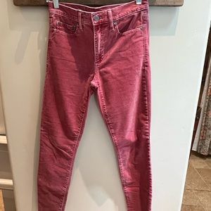 Gap 1969 high waisted skinny cords, blush